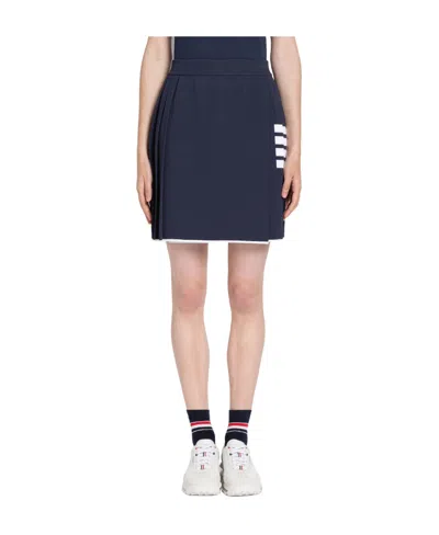 Thom Browne 4-bar Pleated Mini Skirt In Black