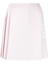 Thom Browne 4-bar Pleated Miniskirt In 粉色