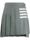 Thom Browne Structured Pleated Wool Mini Skirt With Distinctive Accents In Grey