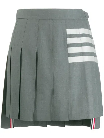 THOM BROWNE 4-BAR PLEATED MINISKIRT
