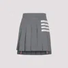 Thom Browne Structured Pleated Wool Mini Skirt With Distinctive Accents In Med Grey