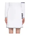 Thom Browne 4-bar Pleated Miniskirt In White