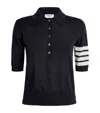 Thom Browne 4 Bar Short-sleeve Fine Merino Wool Polo Shirt In Black