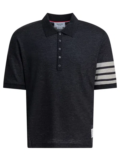 THOM BROWNE 4-BAR POLO SHIRTS GREY