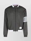 Thom Browne '4 Bar' Grey Polyester Jacket In Gray