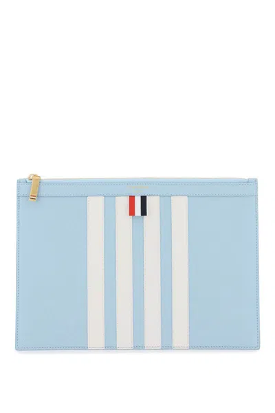 Thom Browne 4-bar Pouch In Celeste
