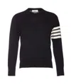 Thom Browne 4-bar Knitted Jumper In Blue