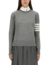 Thom Browne Knitted Jumper In Gray