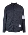 Thom Browne 4-bar Quilted Shirt Jacket In Black