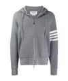 Thom Browne 4-bar Raglan-sleeve Waffle Stitch Hoodie In Gray