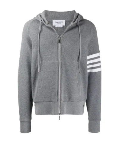 THOM BROWNE 4-BAR RAGLAN-SLEEVE WAFFLE STITCH HOODIE