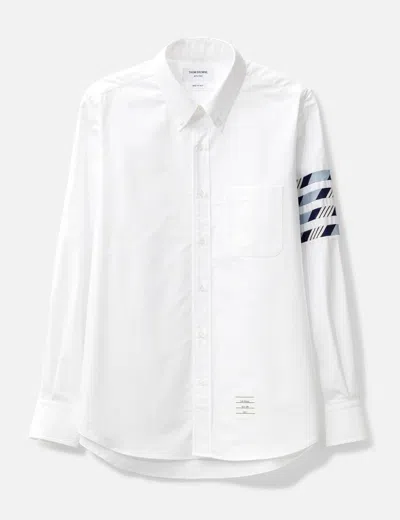 Thom Browne 4-bar Repp Stripe Shirt In White