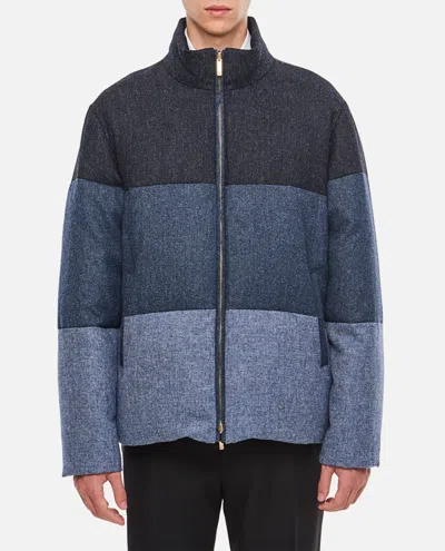 THOM BROWNE 4 BAR REVERSIBLE NECK ZIP UP JACKET