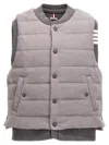 Thom Browne 4 Bar Reversible Wool Vest In Lt Grey