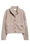 Thom Browne 4-bar Rib Stitch Wool Blend Bomber Jacket