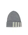 Thom Browne Grosgrain Loop Tab Cashmere Beanie In Gray