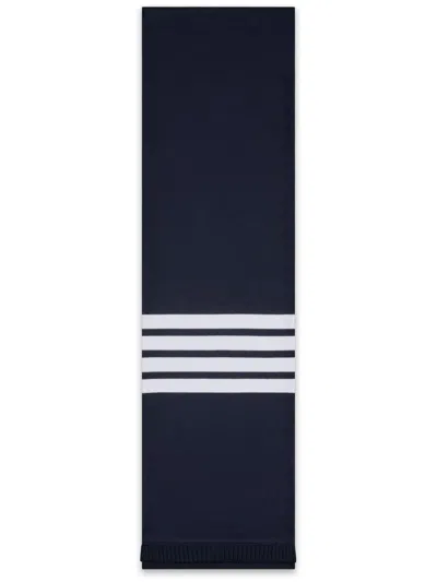 THOM BROWNE 4-BAR RIBBED SCARF