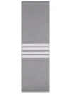 Thom Browne 4-bar Ribbed Scarf In Grey