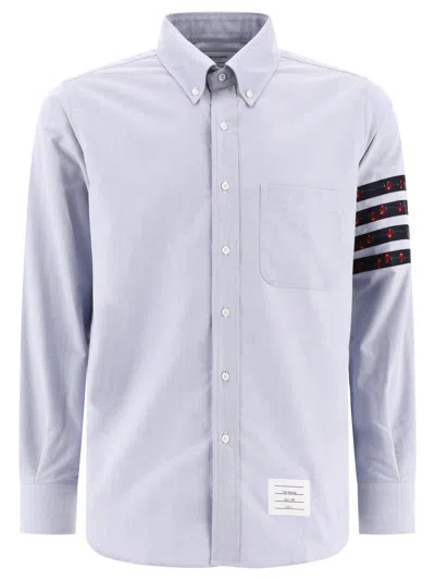 Thom Browne Straight-fit 4-bar Stripe Shirt In Blue