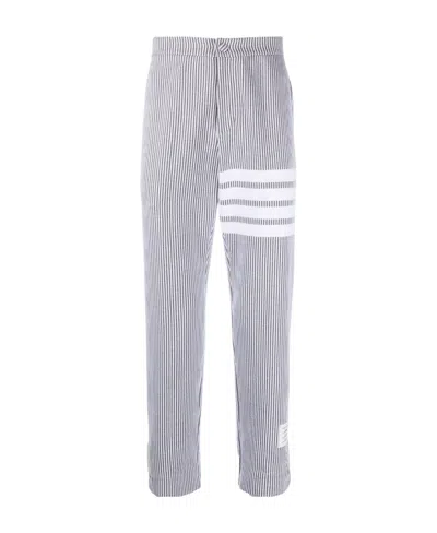 Thom Browne 4-bar Seersucker Tailored Trousers In White