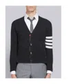 Thom Browne 4-bar Striped Knit Cardigan In Black
