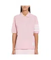 Thom Browne 4-bar Short-sleeve Polo Shirt In Pink
