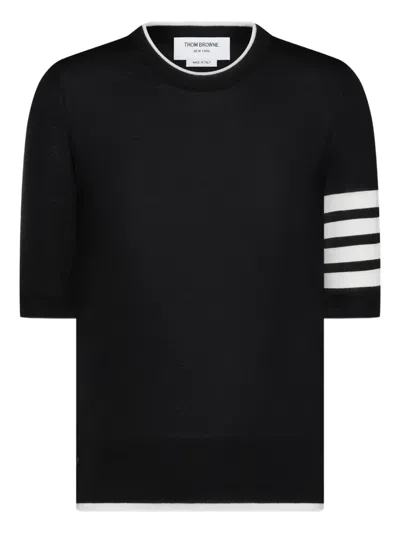Thom Browne 4-bar Short-sleeve T-shirt In Black