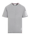 Thom Browne Cotton 4-bar Short Sleeve T-shirt In Gray