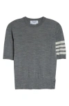 Thom Browne 4-bar Short Sleeve Wool Blend Sweater