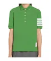 Thom Browne 4-bar Short-sleeved Polo Top In Green