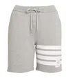 Thom Browne Melange Grey Cotton Bermuda Shorts In Gray