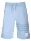 Thom Browne 4-bar Shorts In Light Blue