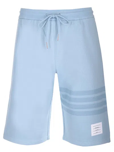 Thom Browne 4-bar Shorts In Light Blue