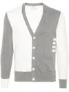 Thom Browne 4-bar Colourblock Cardigan In Gray