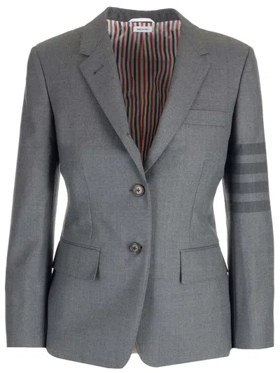 Thom Browne 4-bar Single-breasted Blazer In Grey