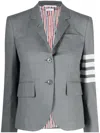 Thom Browne 4-bar Stripes Single-breasted Wool Blazer In Grey
