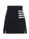 Thom Browne Back Pleated Mini Skirt With Striped Detail