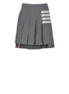 Thom Browne 4-bar Pleated Miniskirt In Grey
