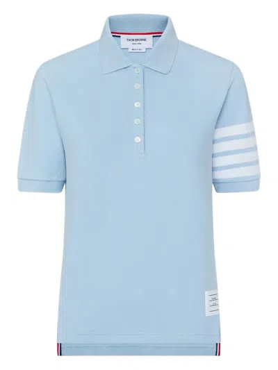 Thom Browne 4-bar Sleeve Polo Top In Blue