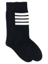 Thom Browne 4 Bar Socks Blue In Black
