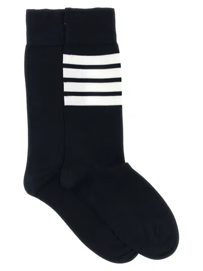 Thom Browne 4 Bar Socks Blue In Black