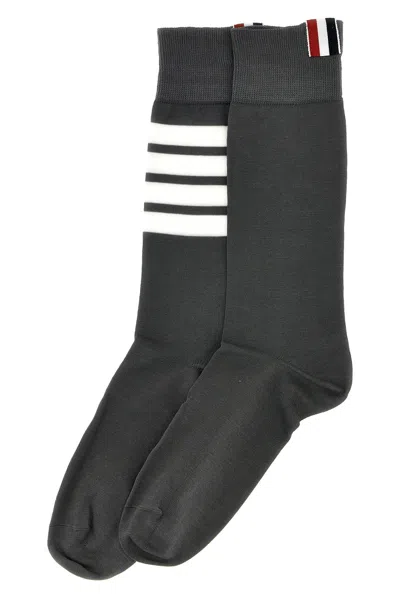 Thom Browne 4 Bar Socks Gray In Black