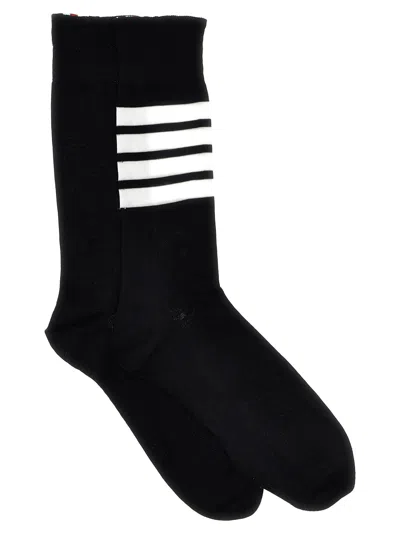 Thom Browne 4 Bar Socks In White/black