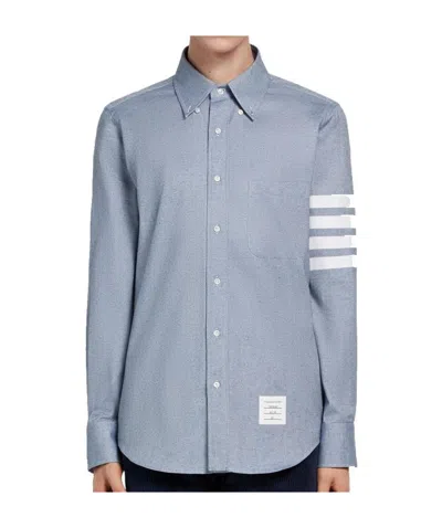 Thom Browne 4-bar Solid Rwb Stripe Shirt In Blue