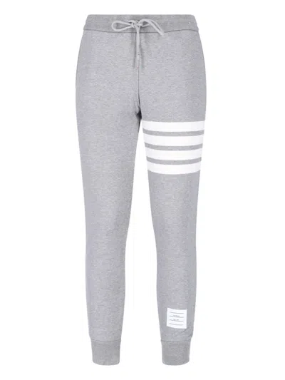 Thom Browne '4-bar' Sporty Trousers In Grey