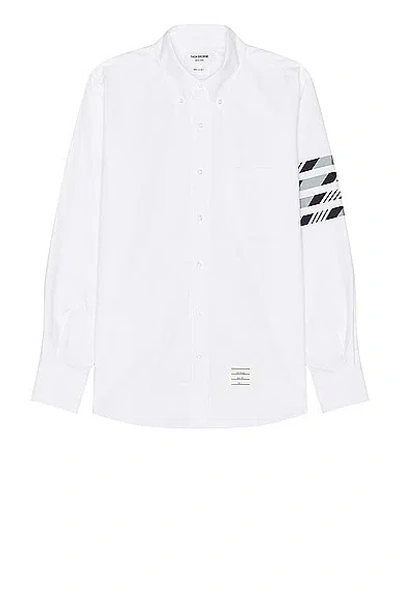 Thom Browne 4 Bar Straight Fit Shirt In Medium Blue