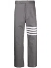 Thom Browne Man Grey Trousers In Gray