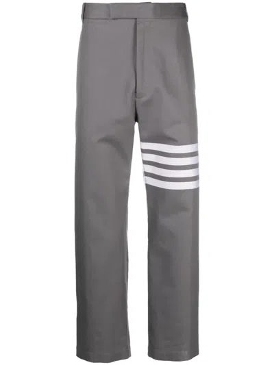THOM BROWNE 4-BAR STRAIGHT-LEG COTTON TROUSERS
