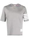 Thom Browne Cotton 4-bar Short Sleeve T-shirt In Grey