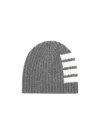 Thom Browne 4-bar Stripe Beanie In Gray